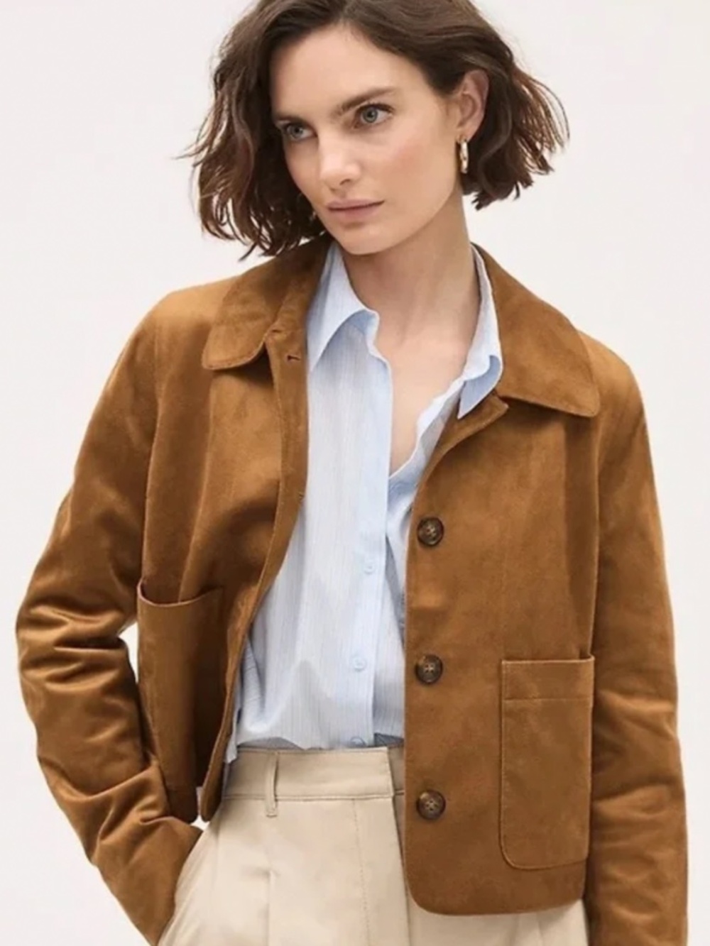 RW&Co Faux Suede Jacket/Blazer, Bronze/Brown size XL EUC